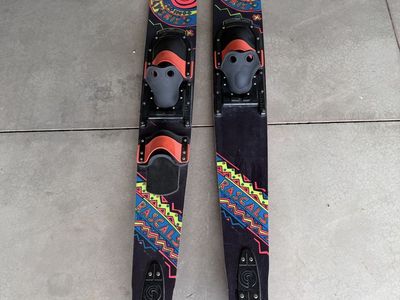 Kids Connelly Water Skis - Red & Black with Colorful Graphics