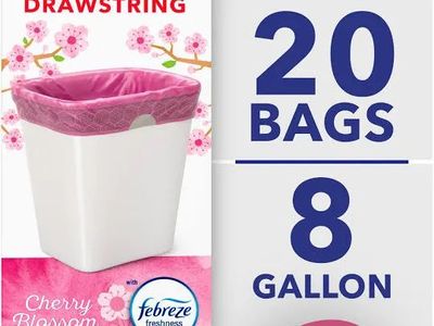 8 Boxes Glad Trash Bags, Cherry Blossom, 8 Gallon