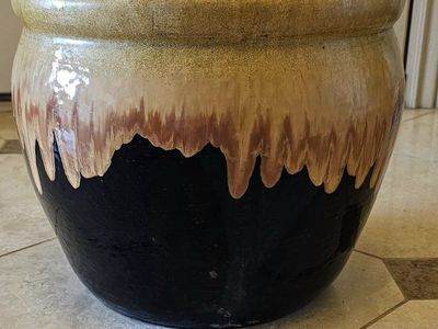 Glazed Pottery Planter 14"W 15"T