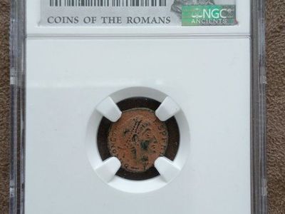 NGC Graded Roman Empire Constans AE4 (BI Nummus) Coin - AD 337-350, Authentic Ancient Coinage