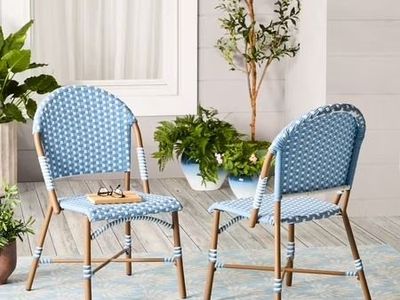 Better Homes & Gardens Lilah Chairs, Blue/White