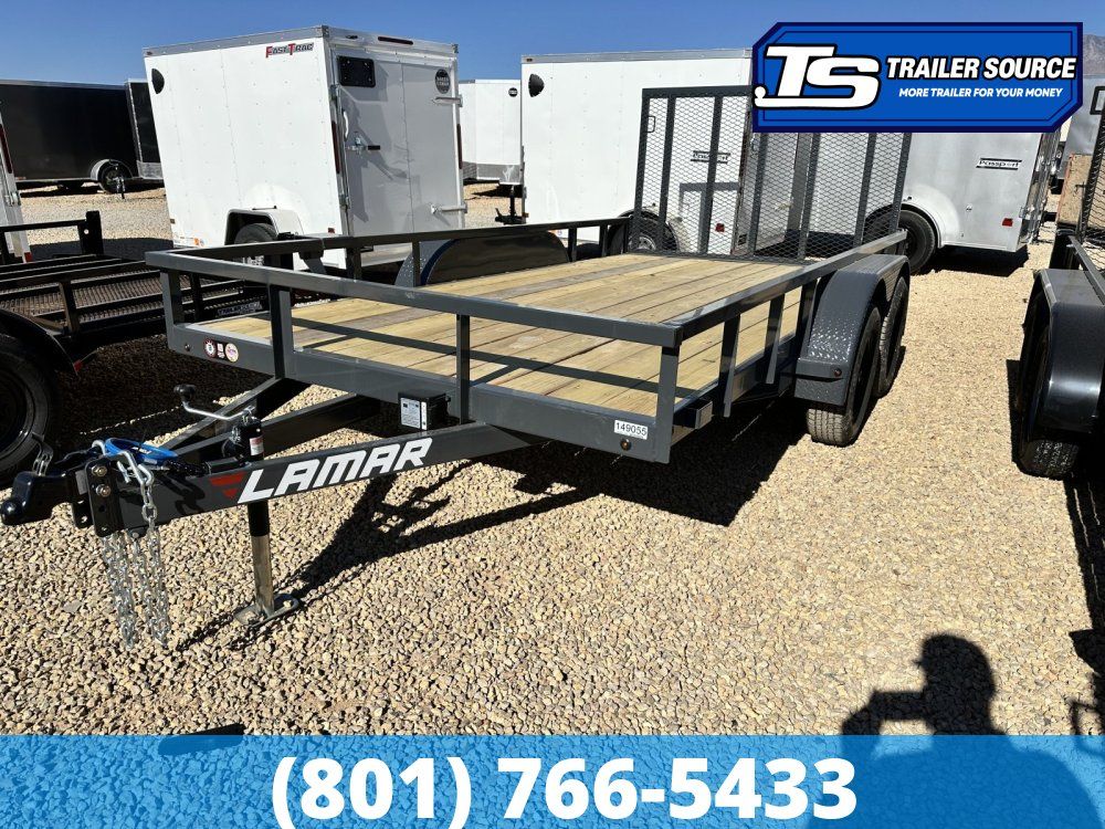 7x16 Lamar UC Tandem Axle Utility Trailer - 7K GVWR - Dual Brake Axles