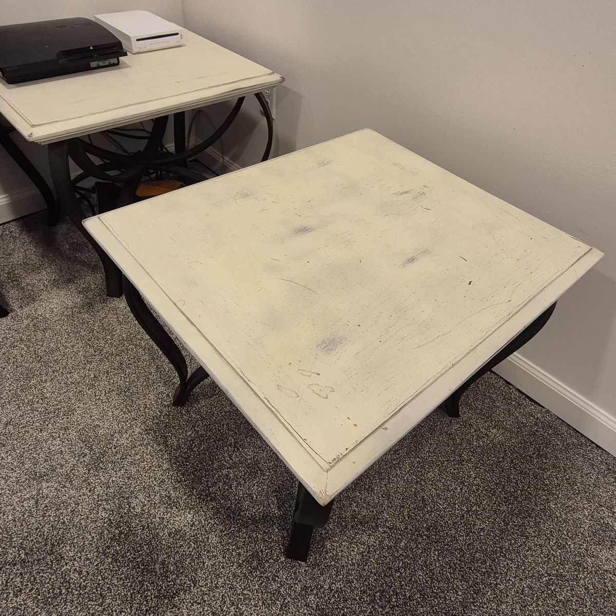 white patina end tables