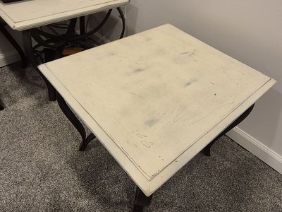 white patina end tables