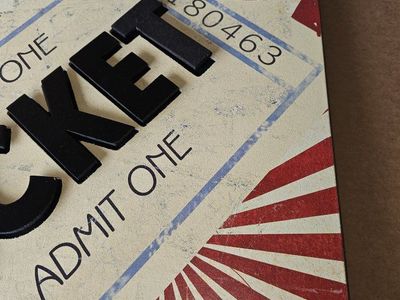 Vintage Style "ADMIT ONE TICKET" Wall Decor Sign - Unique 3D Lettering Art