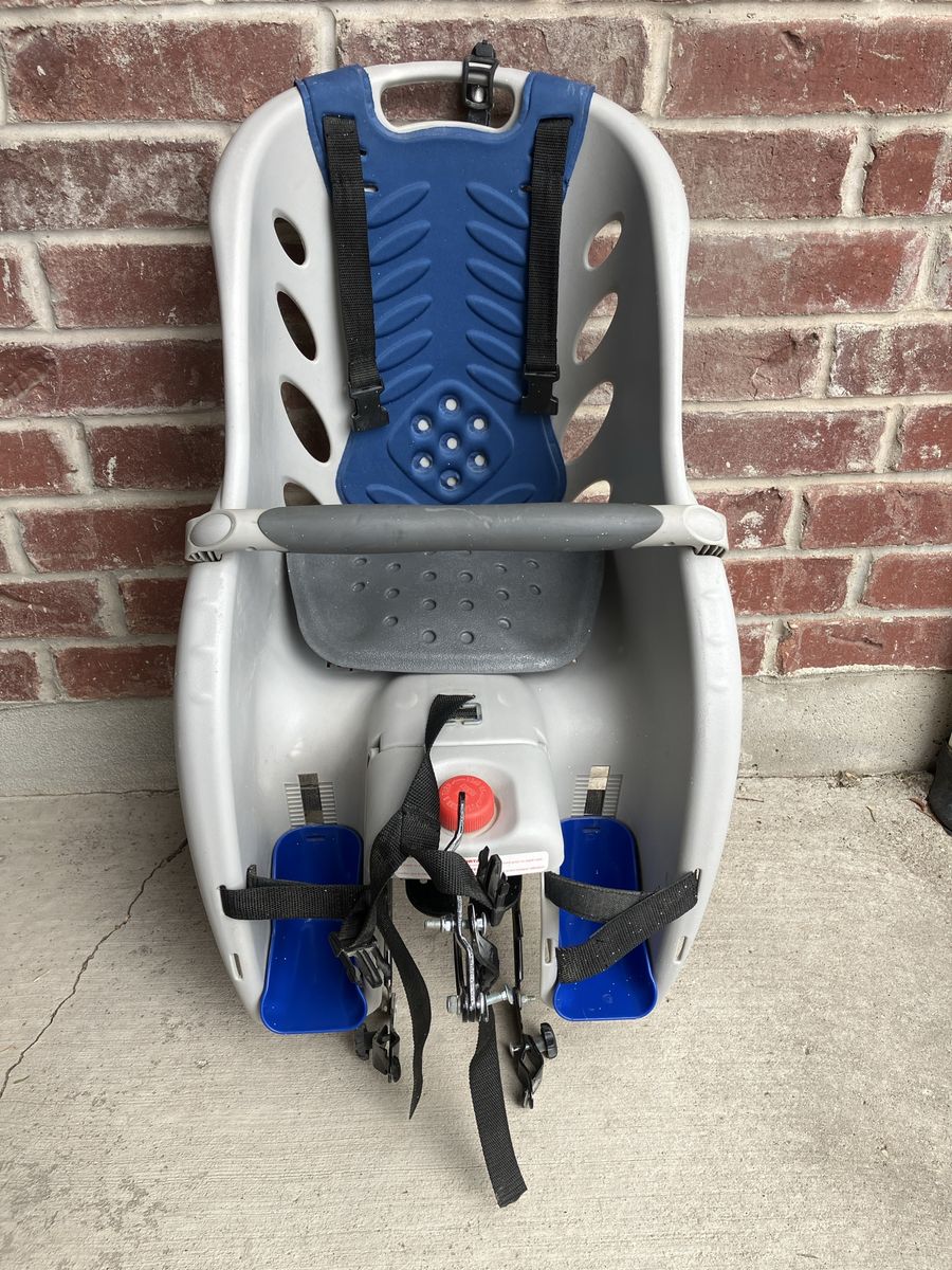 Toddler Bike Seat Child Carrier - Gray/Blue Bicycle Mounted Seat for Kids