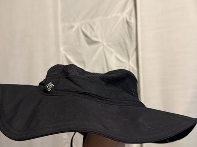 Columbia Sportswear Black Wide Brim Booney Hat Unisex Omni-Shade Outdoor Sun Protection
