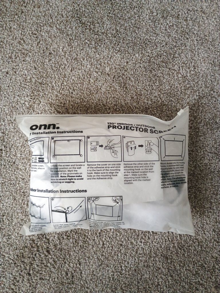 onn. 120" Indoor/Outdoor Projector Screen - in Packaging