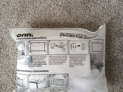 onn. 120" Indoor/Outdoor Projector Screen - in Packaging
