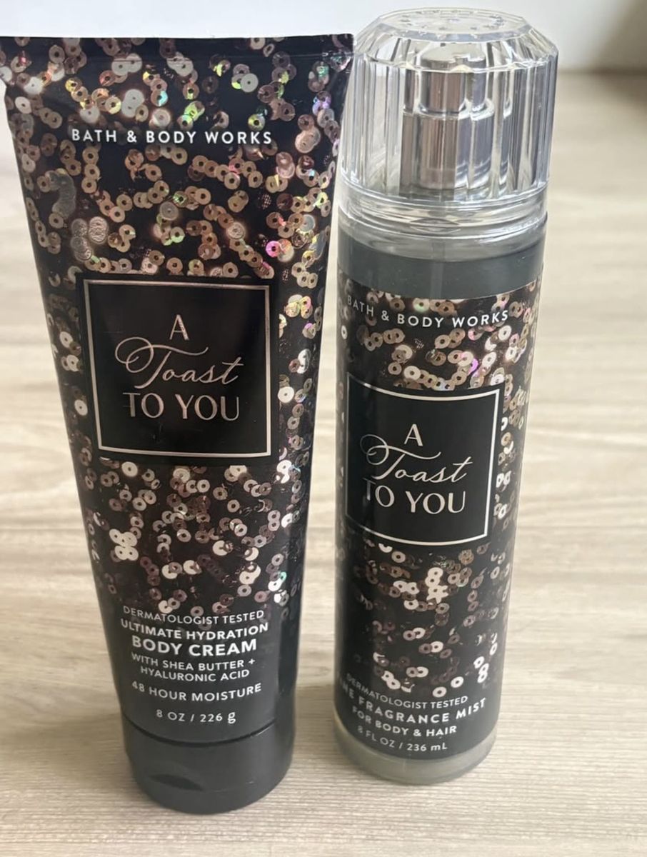 Bath & Body Works "A Toast To You 8oz) & Fine Fragrance Mist (8oz) Set