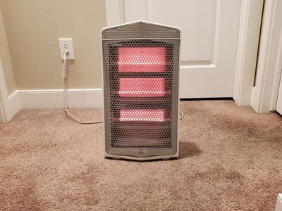 Electric Quartz Heater, White or Black