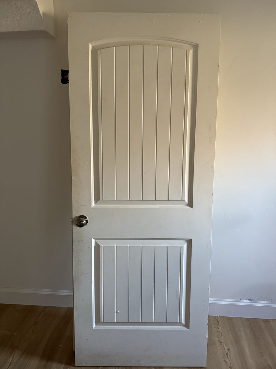 3 White Interior Paneled Doors  - Ready for Renovation or Replacement