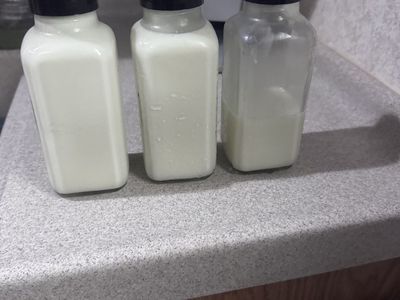 Raw goat milk