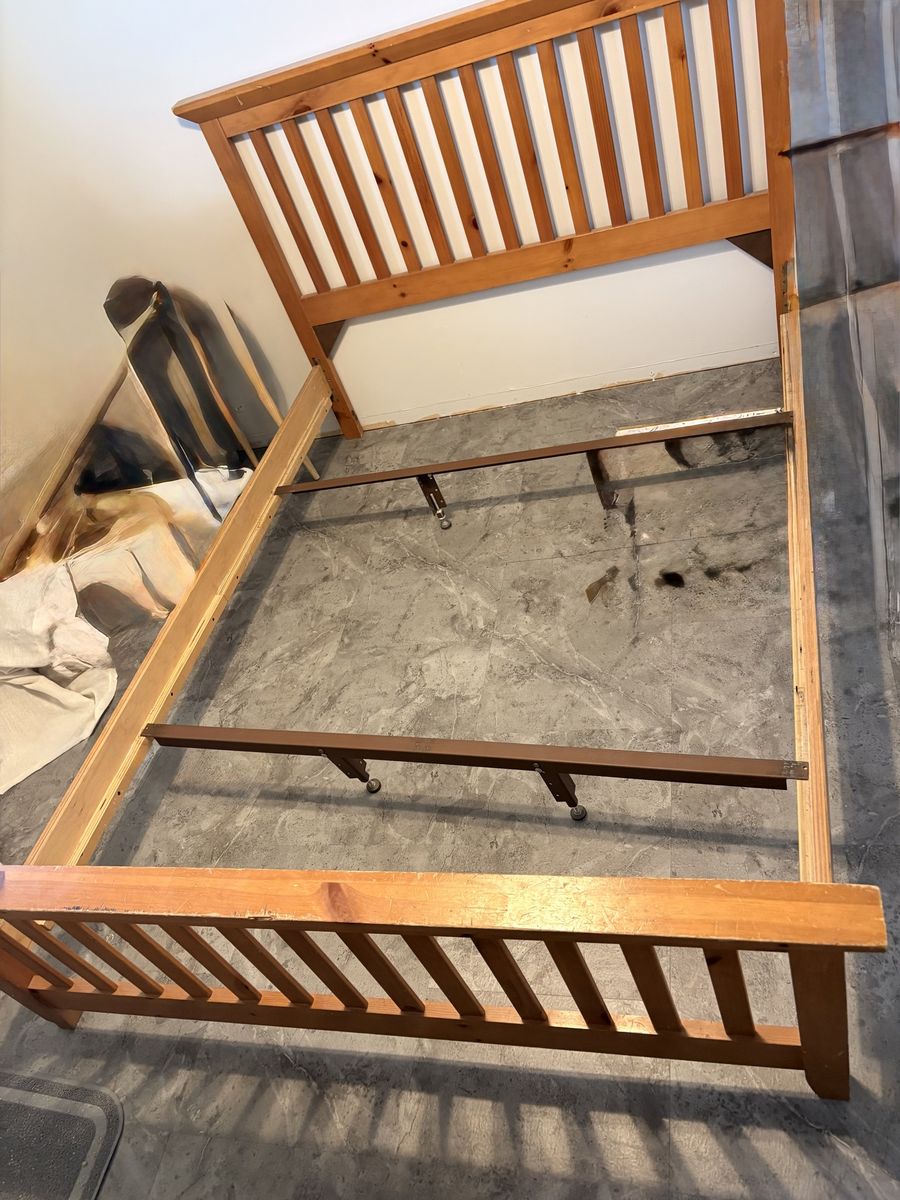 Queen wood bed frame