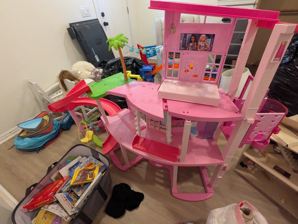 Barbie Dream House with Pool & Slide - Large Pink Playset