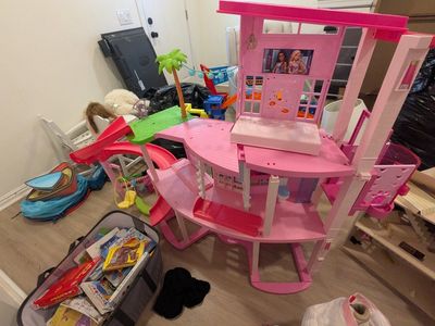 Barbie Dream House with Pool & Slide - Large Pink Playset