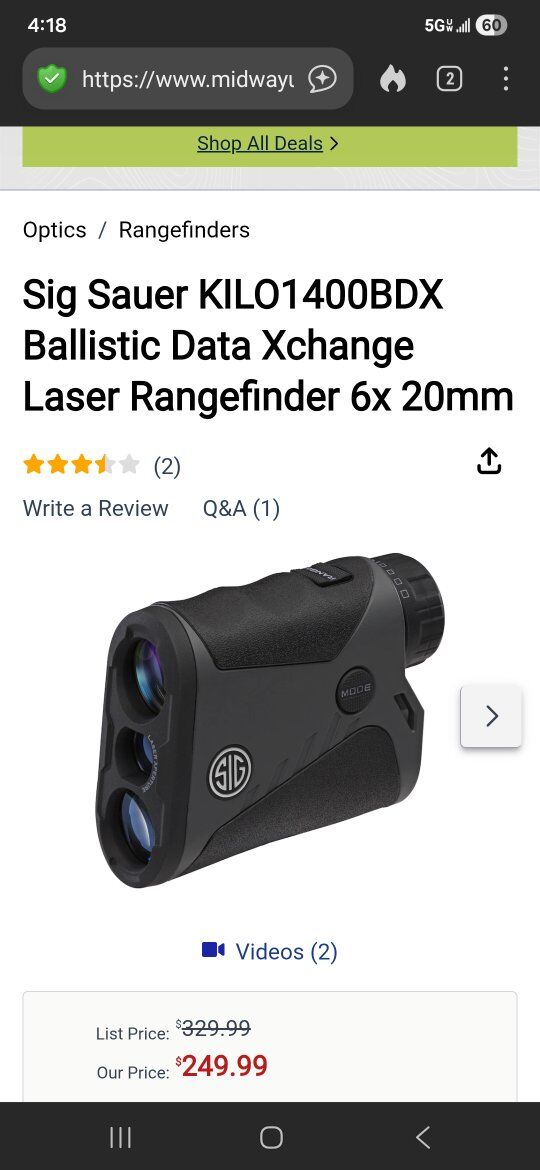 sig rangefinder 1400bdx