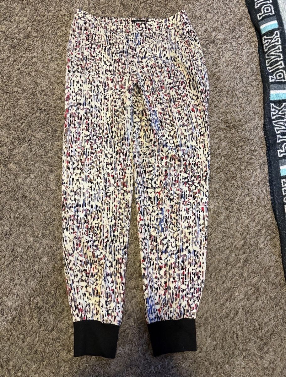 NWT AX Armani Exchange ivory paisley dotted satin