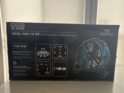 NEW XPOWER 1/4-HP 1720.0-CFM Axial Daisy Chain Compatible Indoor/Outdoor Blower Fan