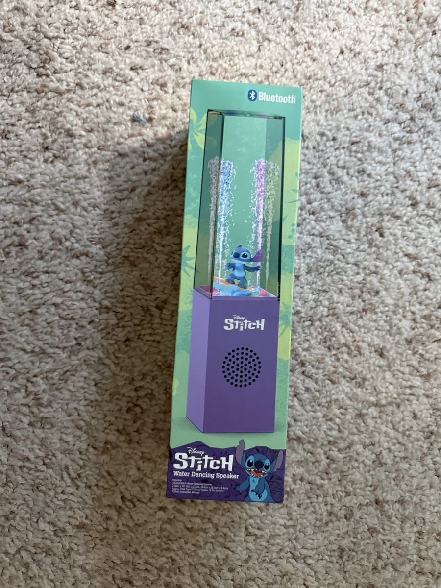Disney Stitch Bluetooth Water Dancing Speaker with Built-in Water Fountain and RGB LED Light Show