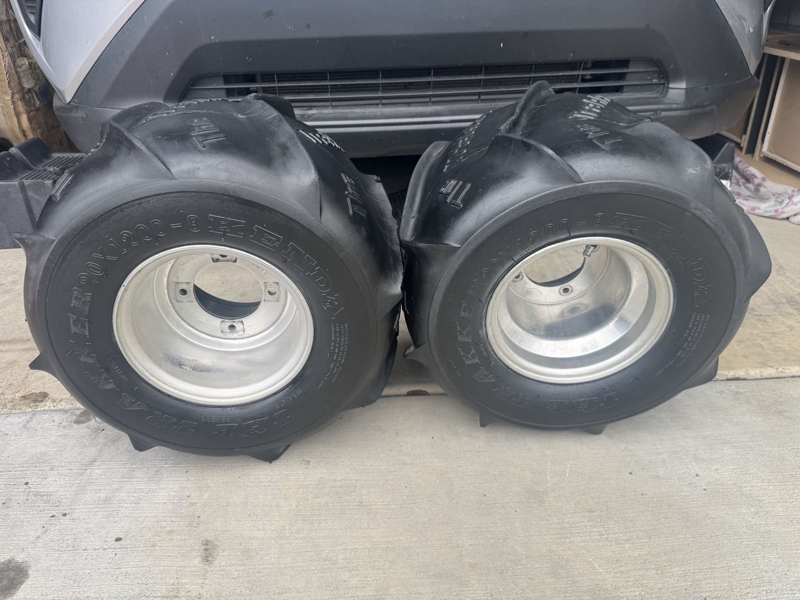 Kenda 20x12.00-8 The Trakker Paddle Tires with Rims Set of 2