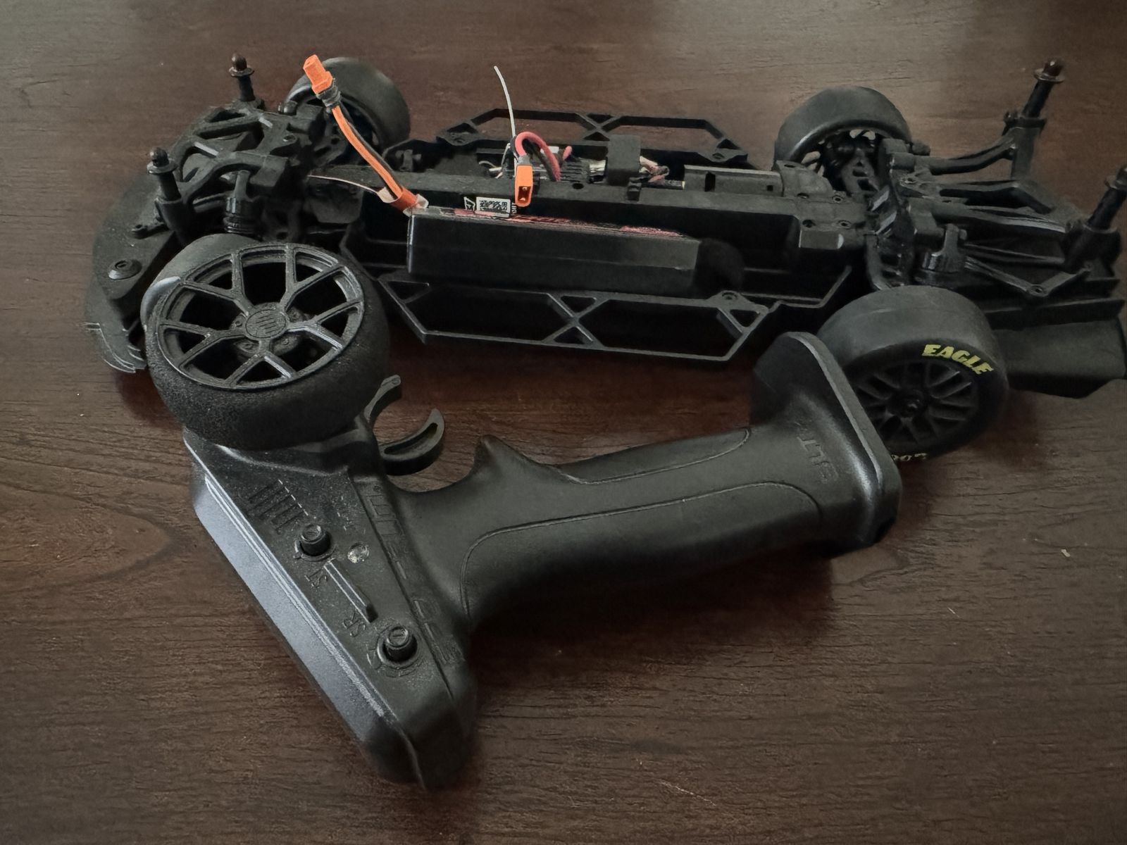 Losi 1/12 Scale NASCAR RC Car Chassis & Transmitter - No Body