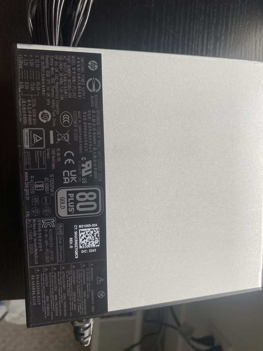 600W HP Omen stock Power supply Unit
