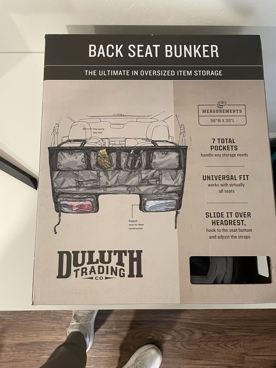 Duluth Trading Co. Back Seat Bunker Car Organizer, 56"W x 30"L, 7 Pockets, Universal Fit