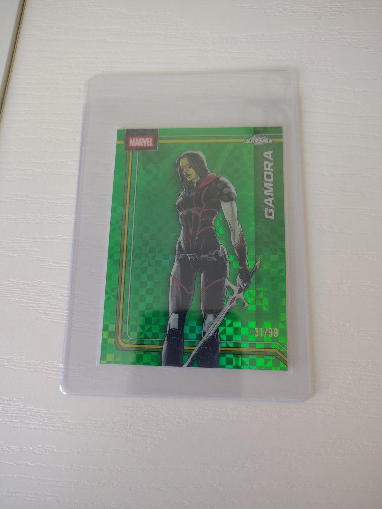 Topps Chrome Marvel Gamora Green Refractor Trading Card #040 31/99