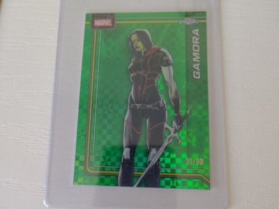 Topps Chrome Marvel Gamora Green Refractor Trading Card #040 31/99