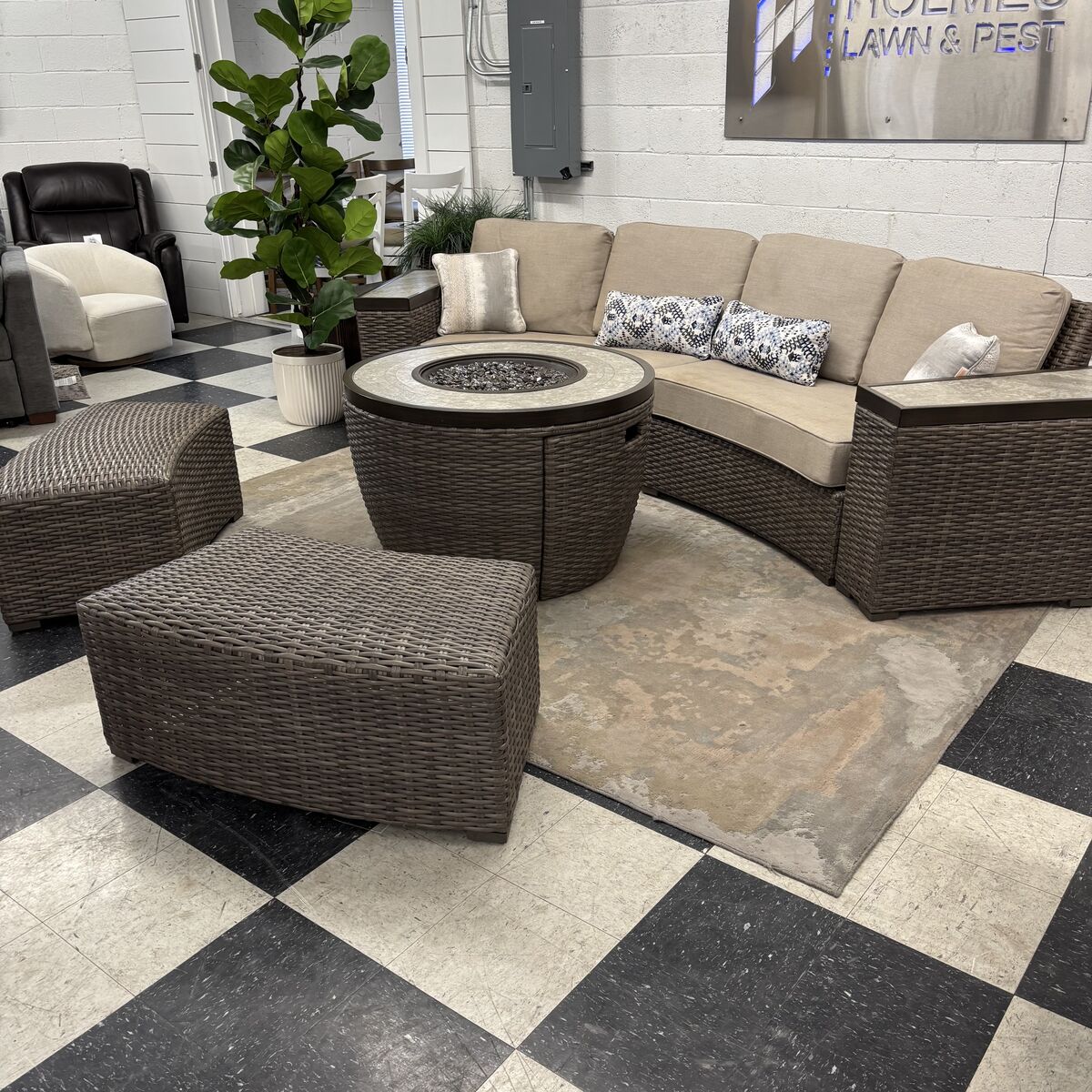 SUNVILLA CYPRESS 7-PIECE FIRE MODULAR SECTIONAL PATIO FURNITURE SET!!