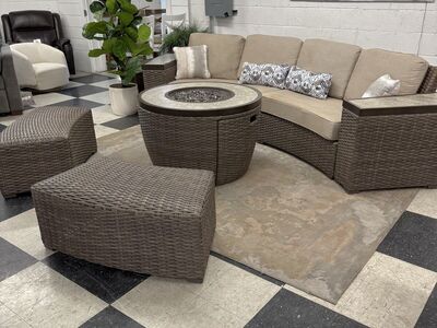 SUNVILLA CYPRESS 7-PIECE FIRE MODULAR SECTIONAL PATIO FURNITURE SET!!