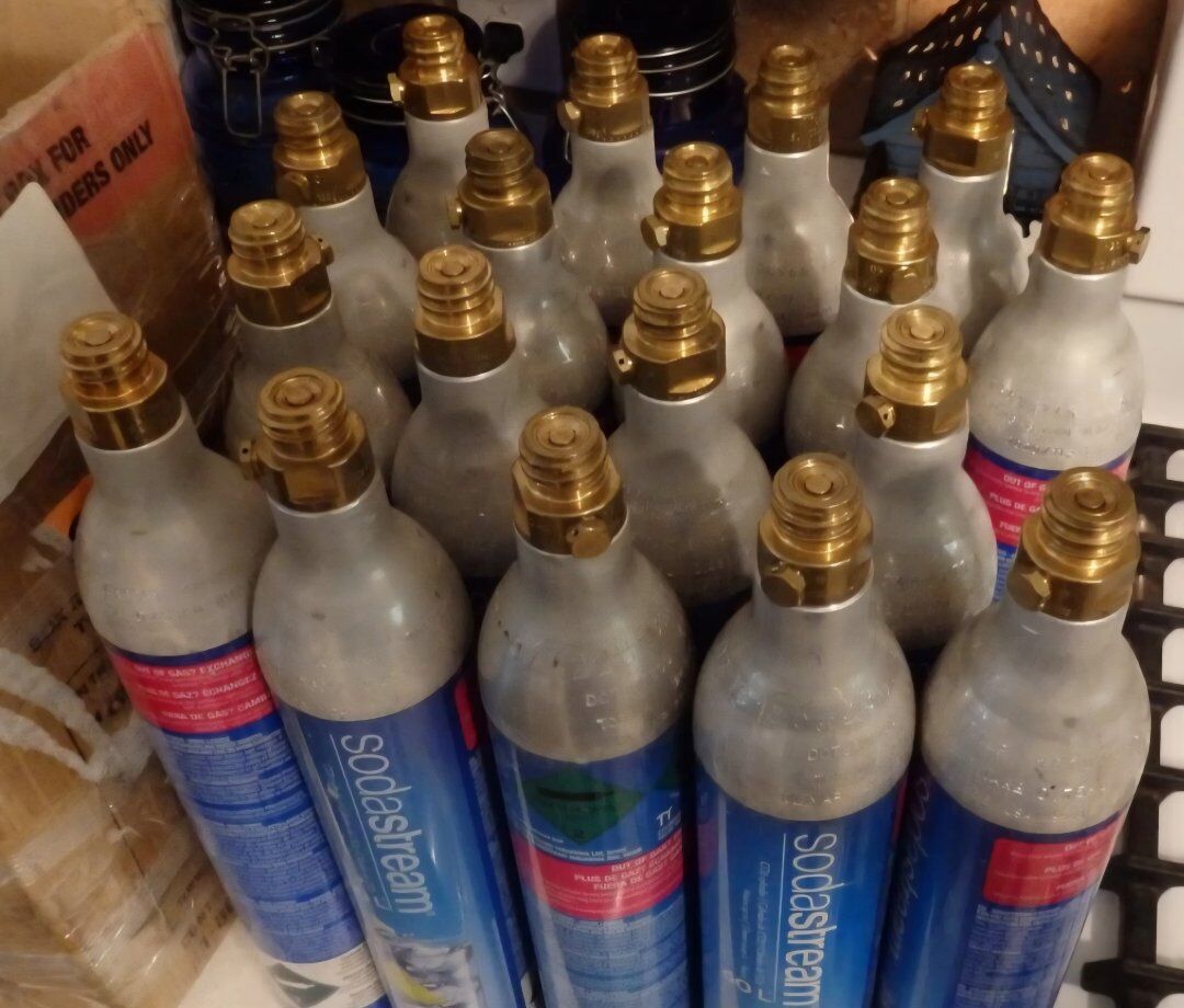 Empty Soda stream Co2 bottles