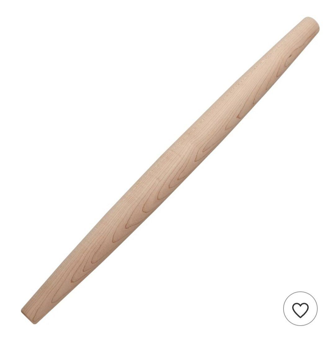 French Style Tapered Rolling Pin, 20-inch L Wood, Baking Pastry Dough Tool.