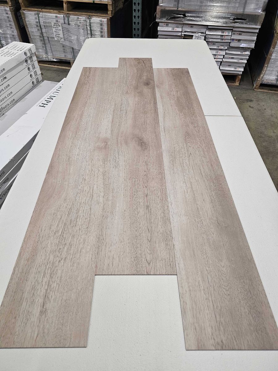 Grey Taupe Glue Down 12 mil LVT/LVP extra Flooring - 51.38 Sqft
