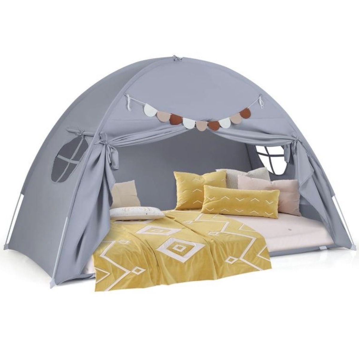 Kids Twin Bed Tent Gray New