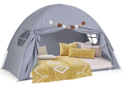 Kids Twin Bed Tent Gray New