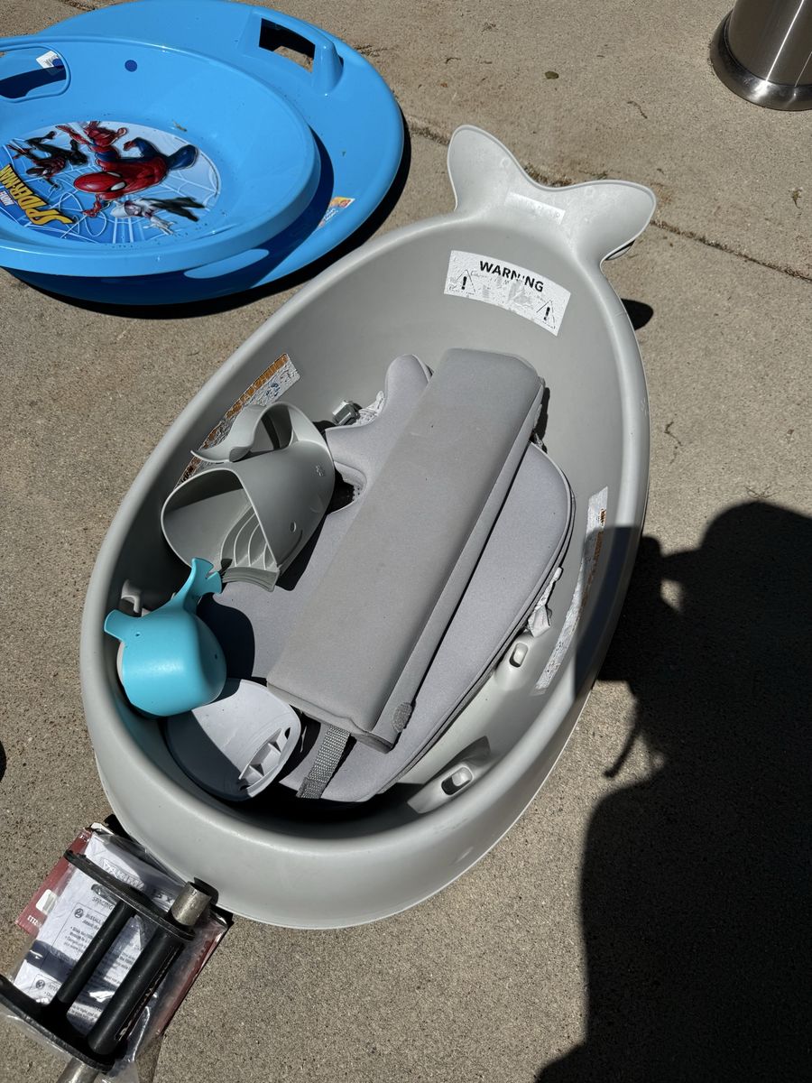 Boon Soak 3-Stage Bathtub - Gray Baby Bath Tub for Infants & Toddlers