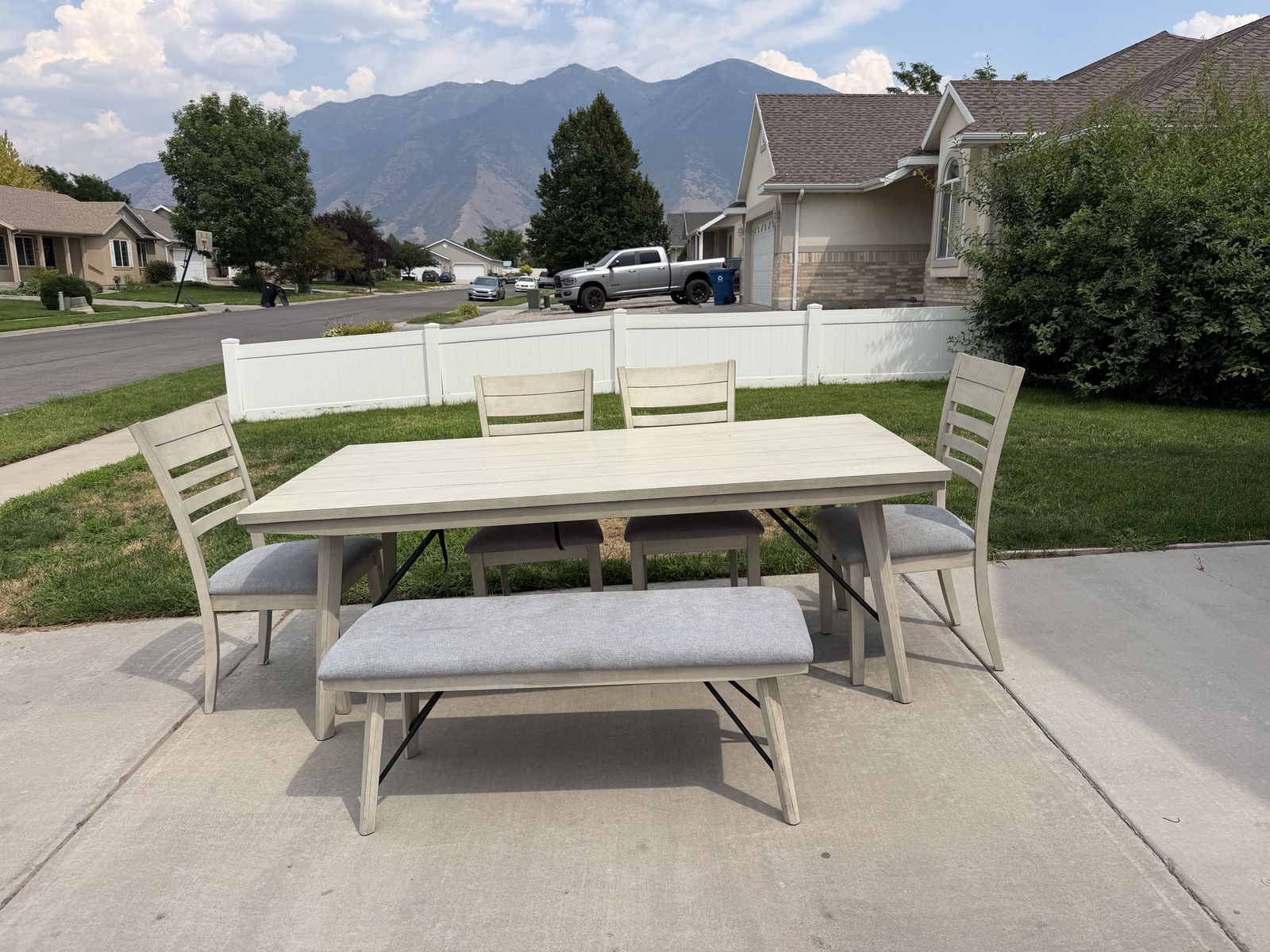 6-Piece Gray-Wash Dining Set