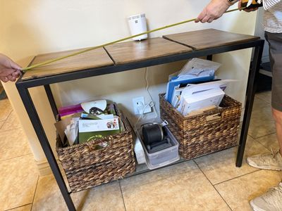Industrial Style Console Table - Wood Top & Metal Frame