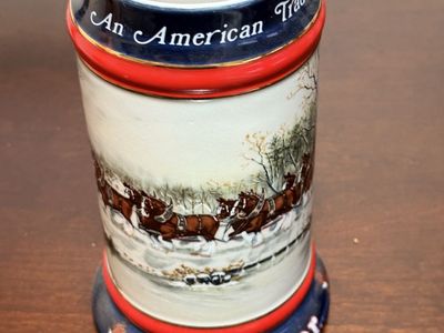 Vintage Budweiser Clydesdale Holiday Beer Steins