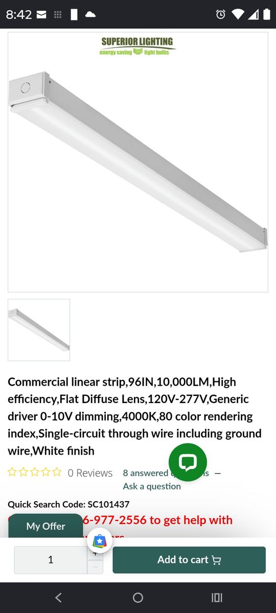 Lithonia Lighting CLX L96 96-Inch 10,000LM LED Linear Strip Light