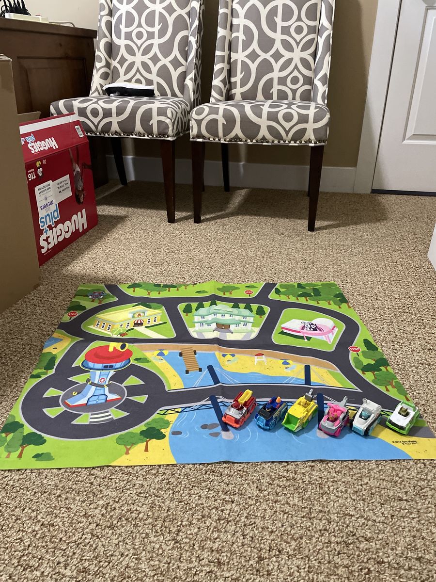 Paw Patrol playmat and diecast cars