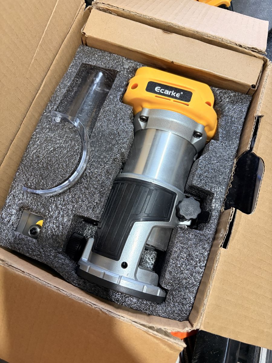 Battery Compact Wood Router Tool Kit with Clear Base