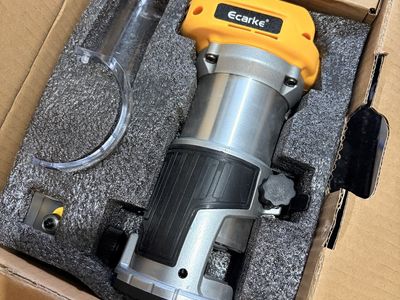 Battery Compact Wood Router Tool Kit with Clear Base
