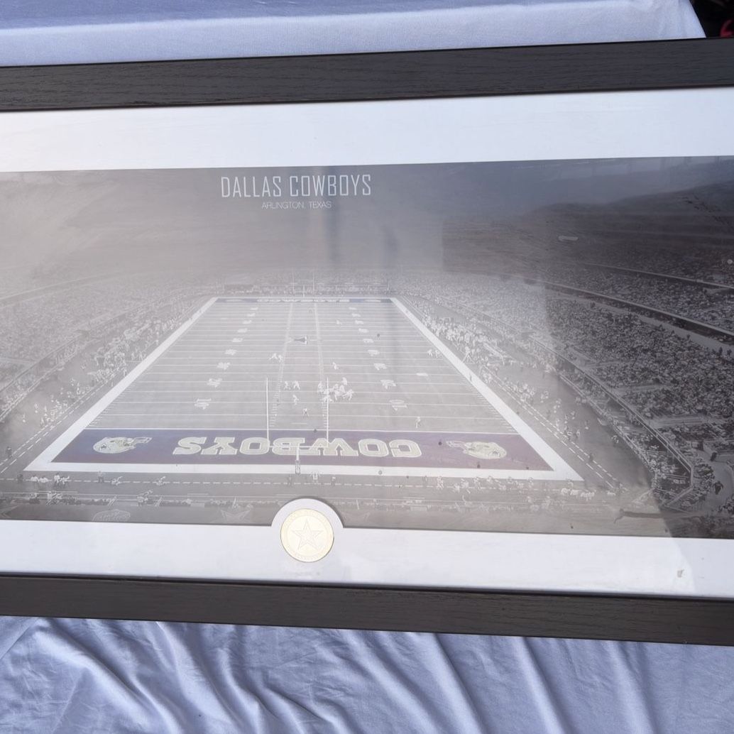 Framed Dallas Cowboys commemorative coin