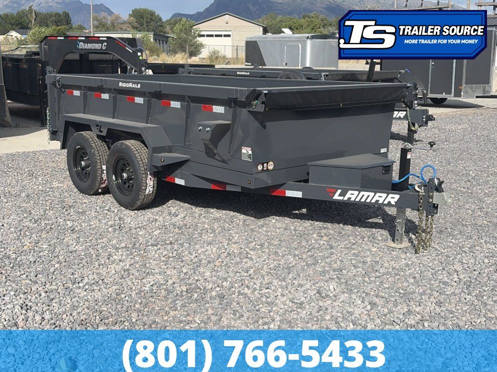 6.5x12 Lamar DM Dump Trailer - 24" Sides - 10K GVWR - Spreader Gate