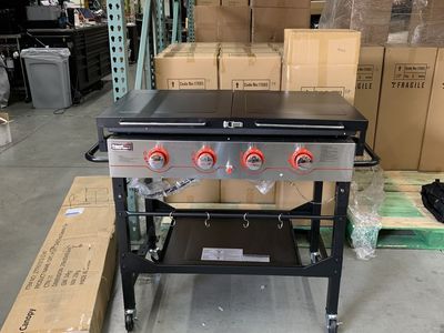 Royal Gourmet 36 in. 4-Burner Propane BBQ Grill in Black Flat Top Gas Griddle with Top Cover Lid, for Large Outdoor Camping