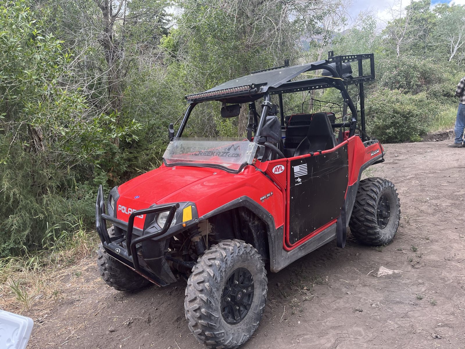 2008 Polaris RANGER 800 Red Side-by-Side UTV with Winch and LED Light Bar