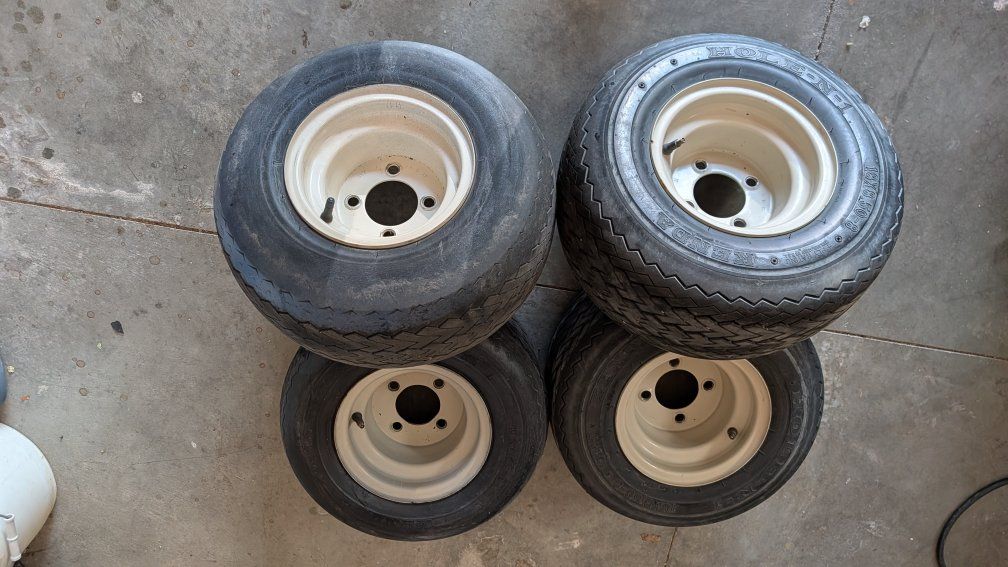 Set of 4 Golf Cart Tires with Wheels - Used, Good Condition